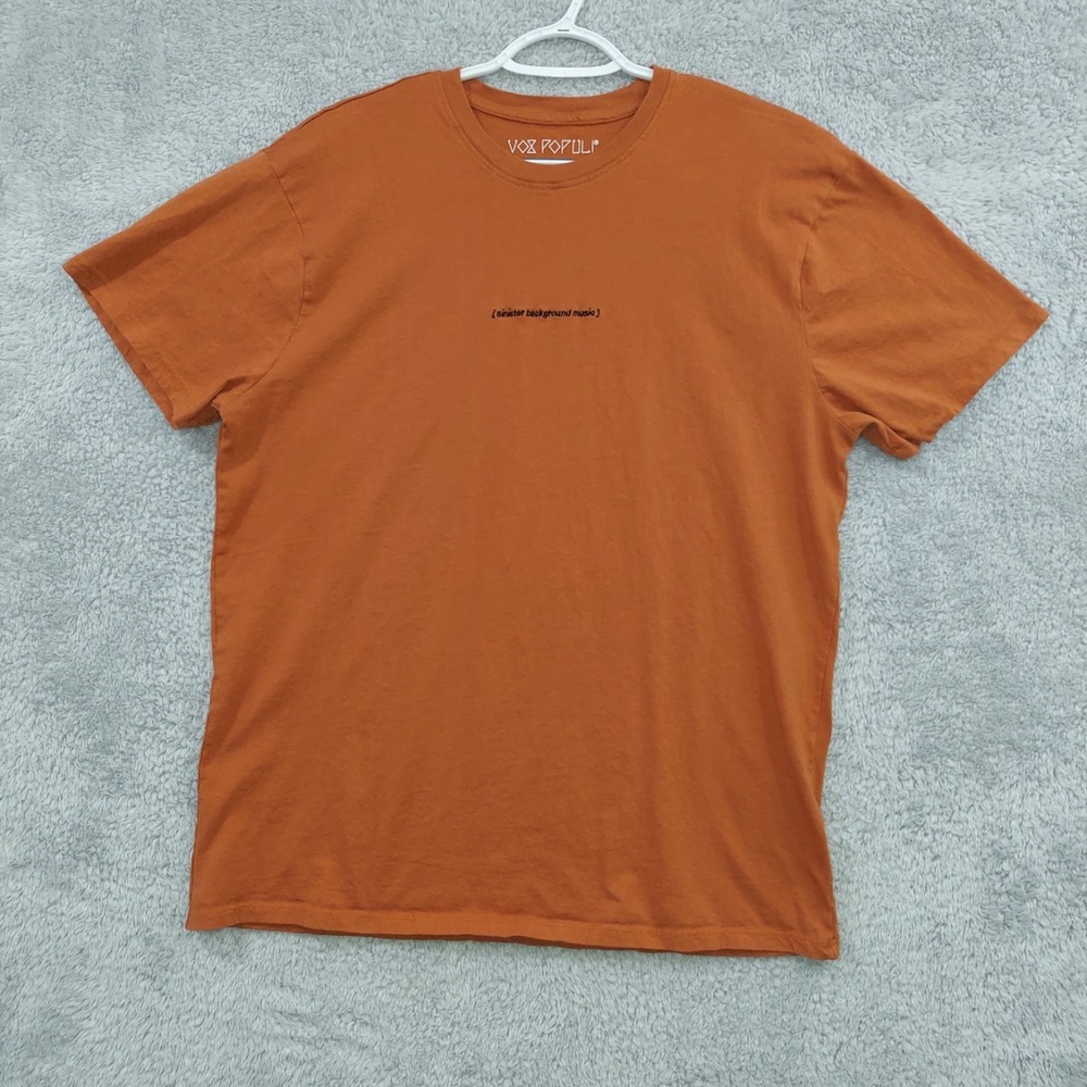 Vox Populi For The‎ People Shirt Men's XL Orange Tee Sinister Background Music